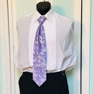 Freesia Purple Tie Wedding Prom Tuxedo Wisteria Pre Tied clip tapestry pattern